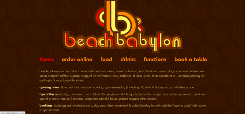cafe beach babylon wellington